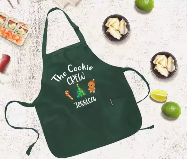 Personalised Christmas Cookie Crew Kids Apron