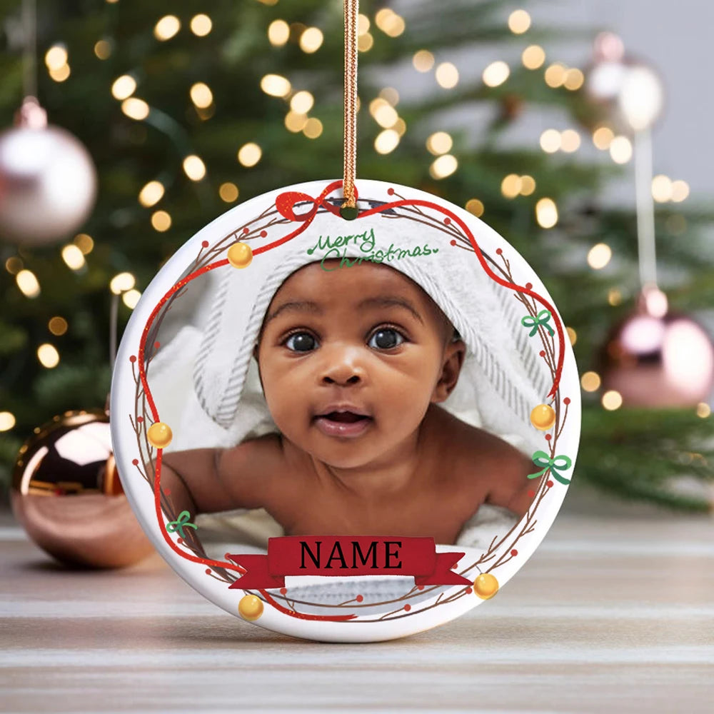 Personalised Baby Photo Christmas Ornament