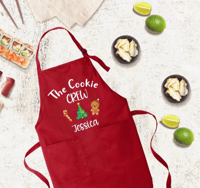 Personalised Christmas Cookie Crew Kids Apron