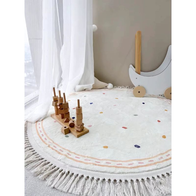 Kids Rug Round Washable Dot